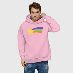 Толстовка оверсайз мужская Радужный свитер Мэйбл, цвет: светло-розовый — фото 2