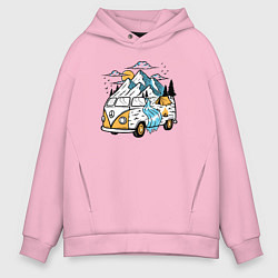 Толстовка оверсайз мужская Volkswagen camper, цвет: светло-розовый