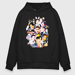 Толстовка оверсайз мужская Exo together дружная команда, цвет: черный