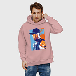 Толстовка оверсайз мужская 50 cent rapper, цвет: пыльно-розовый — фото 2