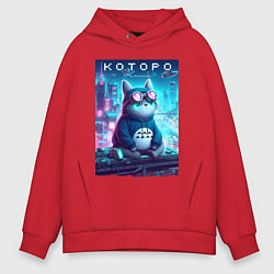 Толстовка оверсайз мужская Которо - коллаба, цвет: красный