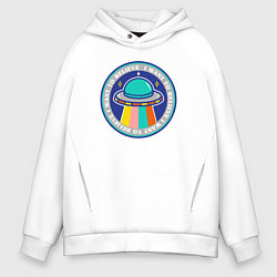 Толстовка оверсайз мужская Want to believe, цвет: белый