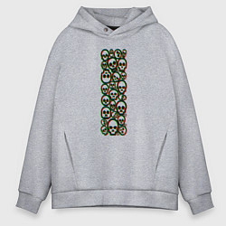 Толстовка оверсайз мужская Halloween skulls, цвет: меланж