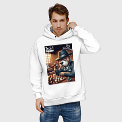 Толстовка оверсайз мужская Партия в шахматы с крёстным отцом, цвет: белый — фото 2
