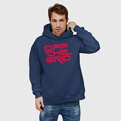 Толстовка оверсайз мужская Off the grid logo, цвет: тёмно-синий — фото 2