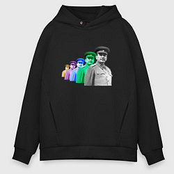Толстовка оверсайз мужская Pop art товарищ Сталин, цвет: черный