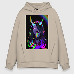 Толстовка оверсайз мужская Дьяволица секси, цвет: миндальный