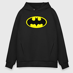 Толстовка оверсайз мужская Batman logo, цвет: черный