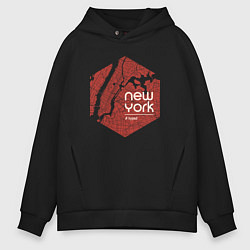 Толстовка оверсайз мужская New York hyped, цвет: черный