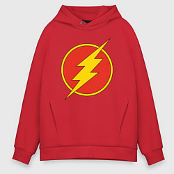 Толстовка оверсайз мужская Flash logo, цвет: красный