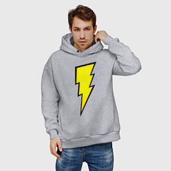 Толстовка оверсайз мужская Shazam and Black Adam logo, цвет: меланж — фото 2