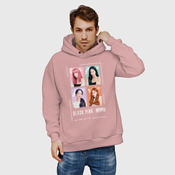 Толстовка оверсайз мужская Blackpink 4 colors, цвет: пыльно-розовый — фото 2