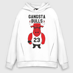 Толстовка оверсайз мужская Gangsta Bulls 23 цвета белый — фото 1