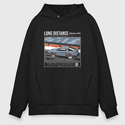 Толстовка оверсайз мужская Шевроле Корвет арт, цвет: черный