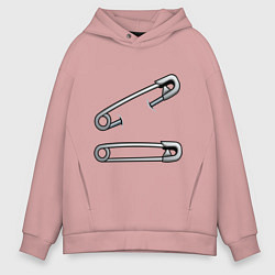 Толстовка оверсайз мужская Булавки, цвет: пыльно-розовый