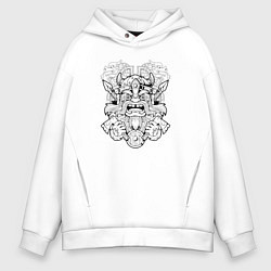 Толстовка оверсайз мужская Забавный скандинавский воин, цвет: белый