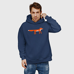 Толстовка оверсайз мужская Funny fox, цвет: тёмно-синий — фото 2