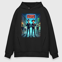 Толстовка оверсайз мужская Rick and Morty - cosmic mafia, цвет: черный