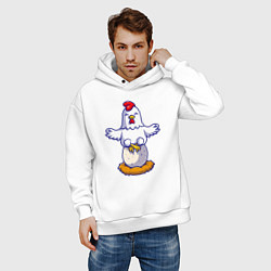 Толстовка оверсайз мужская Куриная йога, цвет: белый — фото 2
