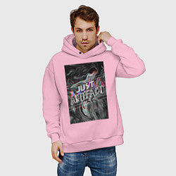 Толстовка оверсайз мужская Just Artefact, цвет: светло-розовый — фото 2