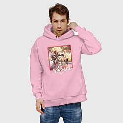Толстовка оверсайз мужская Фуга, цвет: светло-розовый — фото 2