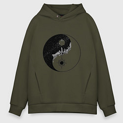 Толстовка оверсайз мужская ЯнЫн, цвет: хаки