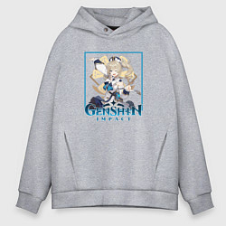 Толстовка оверсайз мужская Барбара, цвет: меланж