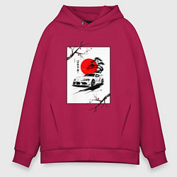 Толстовка оверсайз мужская Toyota Supra sakura, цвет: маджента