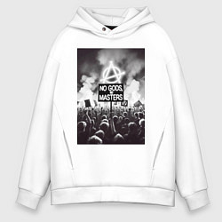 Толстовка оверсайз мужская Anarchy - motto, цвет: белый