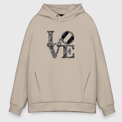 Толстовка оверсайз мужская L o v e, цвет: миндальный