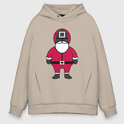 Толстовка оверсайз мужская Squid game Santa, цвет: миндальный