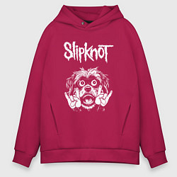 Толстовка оверсайз мужская Slipknot rock dog, цвет: маджента