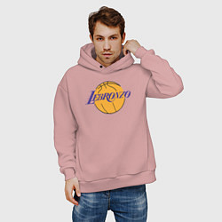 Толстовка оверсайз мужская Lebronzo, цвет: пыльно-розовый — фото 2