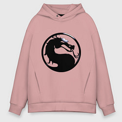 Толстовка оверсайз мужская Смертельная битва - логотип, цвет: пыльно-розовый