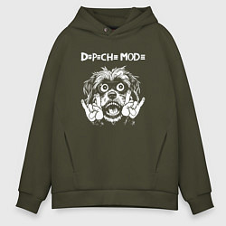 Толстовка оверсайз мужская Depeche Mode rock dog, цвет: хаки