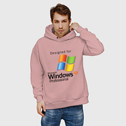 Толстовка оверсайз мужская Предназначен для windows xp, цвет: пыльно-розовый — фото 2