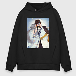 Толстовка оверсайз мужская Джун Ли и Гуй Джун, цвет: черный