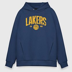 Толстовка оверсайз мужская Lakers 1948, цвет: тёмно-синий