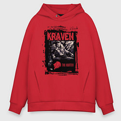 Толстовка оверсайз мужская Крайвен охотник, цвет: красный