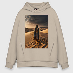 Толстовка оверсайз мужская В пустыне вечером, цвет: миндальный