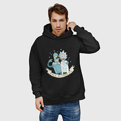 Толстовка оверсайз мужская Bander and Rick - space alcoholics, цвет: черный — фото 2