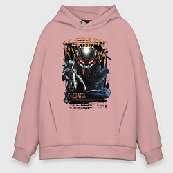 Толстовка оверсайз мужская Хищник и чужой, цвет: пыльно-розовый