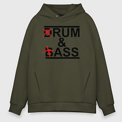 Толстовка оверсайз мужская Drum and bass color, цвет: хаки