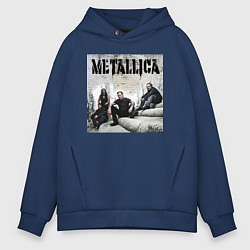 Толстовка оверсайз мужская Metallica - cool guys, цвет: тёмно-синий