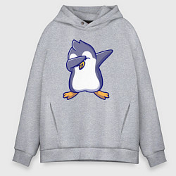 Толстовка оверсайз мужская Dab penguin, цвет: меланж