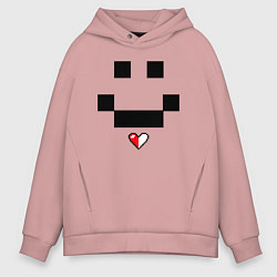 Толстовка оверсайз мужская Minecraft улыбка и любовь, цвет: пыльно-розовый