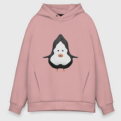 Толстовка оверсайз мужская Cartoon penguin character, цвет: пыльно-розовый
