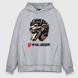 Толстовка оверсайз мужская Mick Jagger - stylization, цвет: меланж