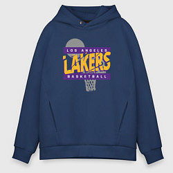 Толстовка оверсайз мужская Lakers basketball play, цвет: тёмно-синий