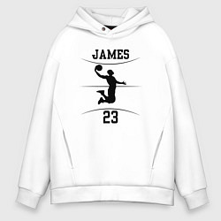 Толстовка оверсайз мужская James 23, цвет: белый